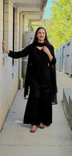 Load image into Gallery viewer, Self emroidery black suit (Takiing pre orders)
