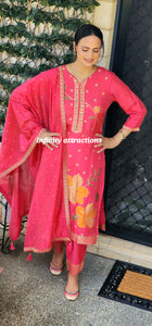 Bright pink banarsi suit