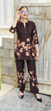 Load image into Gallery viewer, Brown gaji silk coord set
