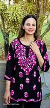 Load image into Gallery viewer, Lakhnawi balck pink kurta only
