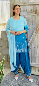 2 tone Aqua Farshi salwar suit