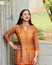 Load image into Gallery viewer, Gajji silk Rust coordset
