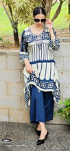 Load image into Gallery viewer, Natural creape Navy blue coord set
