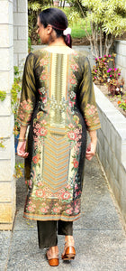 Mehndi shimmer suit