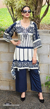 Load image into Gallery viewer, Natural creape Navy blue coord set

