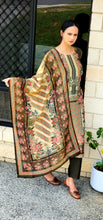 Load image into Gallery viewer, Mehndi shimmer suit
