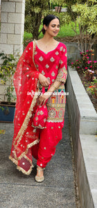 Red samosa salwar suit