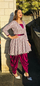 Peplum samosa salwar suit with belt