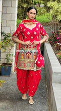 Load image into Gallery viewer, Red samosa salwar suit
