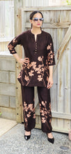 Load image into Gallery viewer, Brown gaji silk coord set
