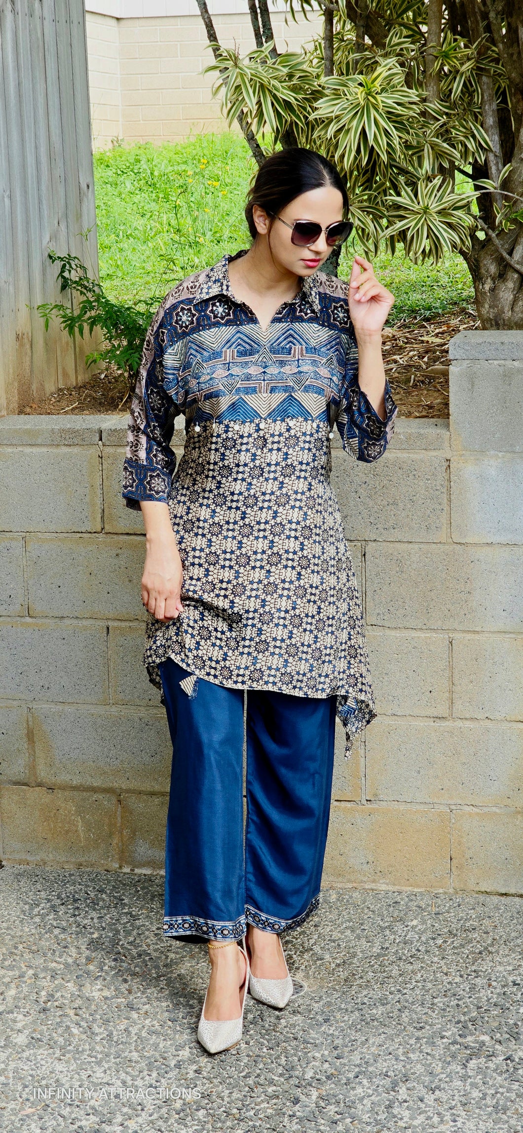 Blue Natural creape coordset