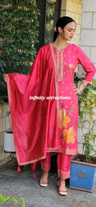 Bright pink banarsi suit