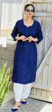 Load image into Gallery viewer, Navy lakhnawi kurta only
