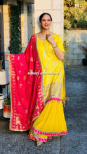 Load image into Gallery viewer, Heavy Banarsi silk mirror and embroidery Gharara suit
