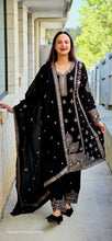 Load image into Gallery viewer, Black Anarkali frock suit
