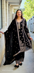 Black Anarkali frock suit