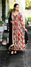 Load image into Gallery viewer, Black pure chinon Anarkali

