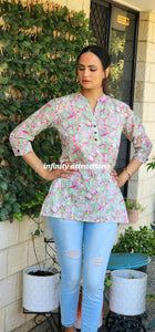 Mint & pink kurti