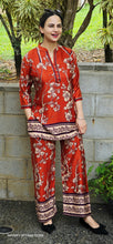 Load image into Gallery viewer, Rust gaji silk coord set
