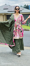 Load image into Gallery viewer, Mehendi Peplum style plazo suit

