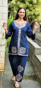 Navy cutwork coordset