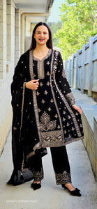 Black Anarkali frock suit