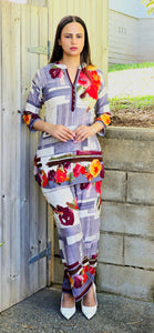 Grey floral cordset