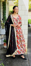 Load image into Gallery viewer, Black pure chinon Anarkali
