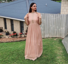 Load image into Gallery viewer, Peach pink long gown dress
