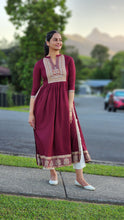 Load image into Gallery viewer, Brown Marron long slit Kurti only

