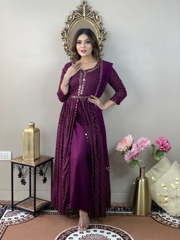 Grape wine colour outlet gown